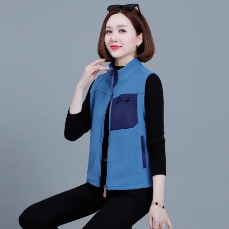 摇粒绒马甲女新款春秋韩版外套上衣保暖坎肩马夹背心 服裝批發女裝批發服飾貨源