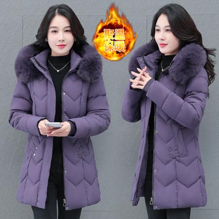 连帽中长款加厚冬季女士棉衣保暖棉袄百搭时尚外套棉衣 服裝批發女裝批發服飾貨源