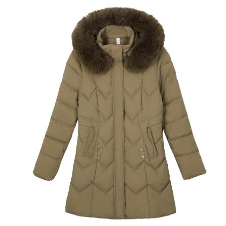 连帽中长款加厚冬季女士棉衣保暖棉袄百搭时尚外套棉衣 服裝批發女裝批發服飾貨源