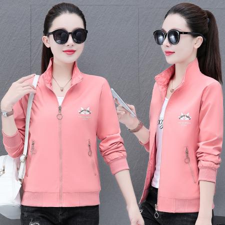 源头工厂双面穿夹克外套女春秋季小外套时尚休闲立领装小外套 服裝批發女裝批發服飾貨源