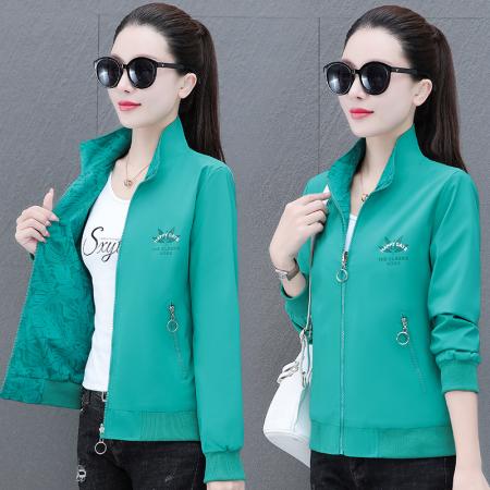 源头工厂双面穿夹克外套女春秋季小外套时尚休闲立领装小外套 服裝批發女裝批發服飾貨源