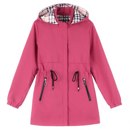 啄木鸟专供 源头工厂中长款外套女装新款春秋连帽宽松休闲夹克 可二开 服裝批發女裝批發服飾貨源