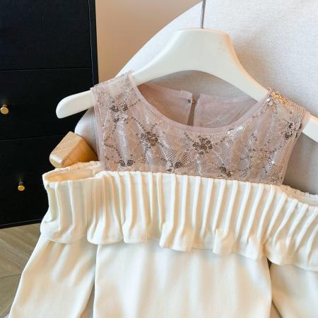 FA52386# 新款法式巨美露肩名媛风T恤辣妹穿搭显瘦长袖修身显瘦上衣女  服裝批發女裝批發服飾貨源