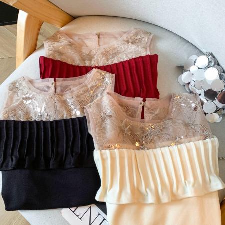 FA52386# 新款法式巨美露肩名媛风T恤辣妹穿搭显瘦长袖修身显瘦上衣女  服裝批發女裝批發服飾貨源