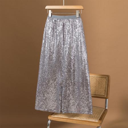 FA52394# 大码女装夏季新款韩版气质时尚百搭简约高级感亮片半身裙  服裝批發女裝批發服飾貨源