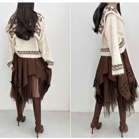 FA52407# 春季新款披肩两件套针织衫+不规则半身裙套装  服裝批發女裝批發服飾貨源
