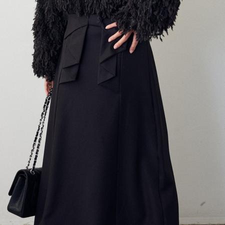 FA52419# 女蝴蝶结装饰女西服半身长裙女OL白领百搭长裙子  服裝批發女裝批發服飾貨源