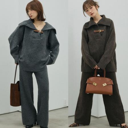 FA52420# 好看的冬装一整套时尚高级感针织毛衣套装女秋冬季穿搭套装  服裝批發女裝批發服飾貨源