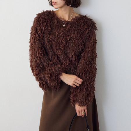 FA52421# 新款毛毛宽松套头衫+蝴蝶结长裙两件套套装  服裝批發女裝批發服飾貨源