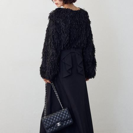 FA52421# 新款毛毛宽松套头衫+蝴蝶结长裙两件套套装  服裝批發女裝批發服飾貨源