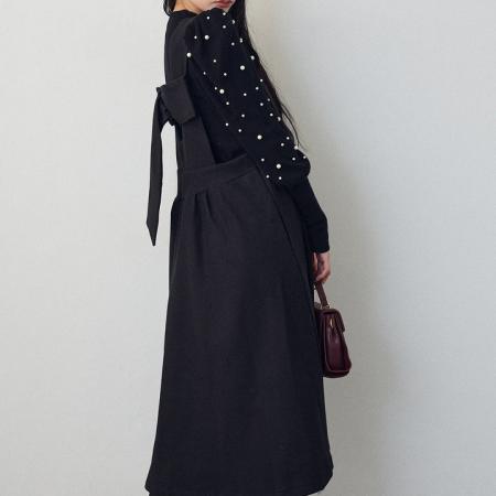 FA52426# 两穿蝴蝶结女毛呢背心长裙  服裝批發女裝批發服飾貨源