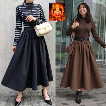 FA52429# 保暖厚优雅长袖连衣裙子女秋装新款气质长裙叠穿厚长裙  服裝批發女裝批發服飾貨源