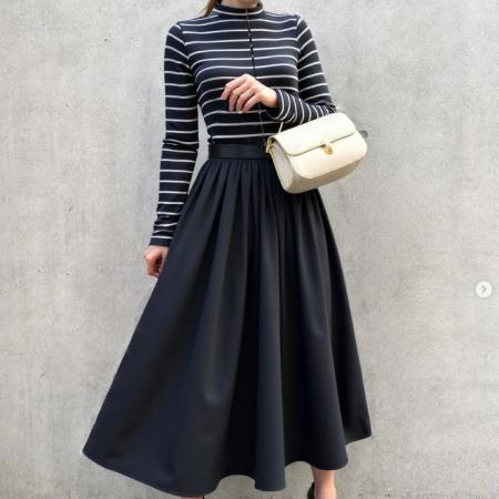 FA52429# 保暖厚优雅长袖连衣裙子女秋装新款气质长裙叠穿厚长裙  服裝批發女裝批發服飾貨源