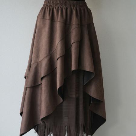 FA52432# 秋冬女高档半身裙新款时尚高腰不规则流苏中长裙女半身长裙  服裝批發女裝批發服飾貨源