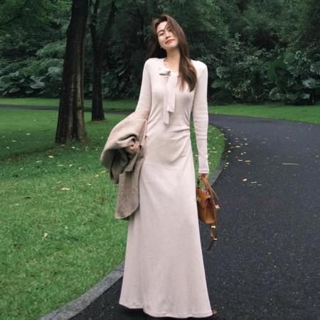 FA52456# 秋冬减龄气质连衣裙+韩版小香风斗篷呢子外套