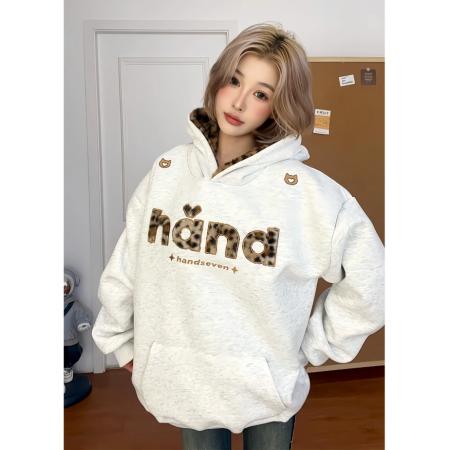 FA52461# 原版刺绣薄款华棉纯棉复合宽松卫衣情侣款