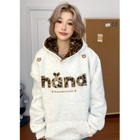 FA52461# 原版刺绣薄款华棉纯棉复合宽松卫衣情侣款