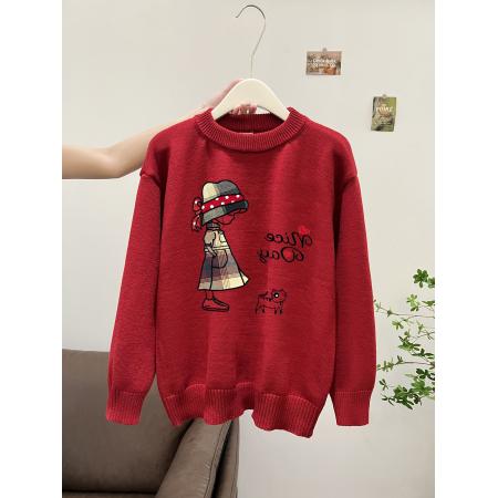 FA52463# 毛衣印花秋冬宽松针织男女情侣同款