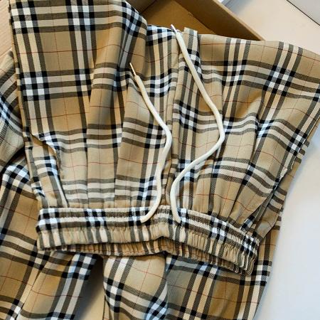 韩系格子裤慵懒宽松显瘦格纹阔腿裤休闲杏色拖地休闲裤