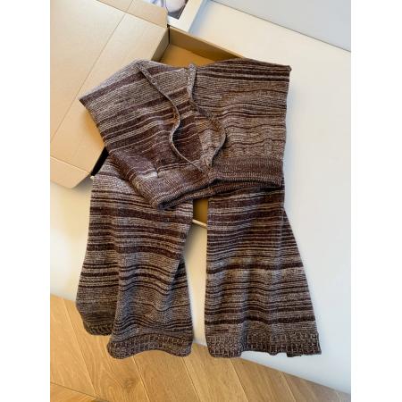 系带松紧高腰垂感直筒针织阔腿裤女秋冬宽松外穿洋气软糯拖