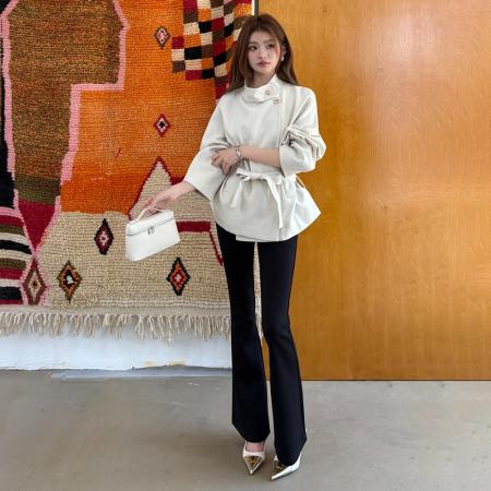 秋冬新款设计显瘦大长腿女微喇裤保暖不臃肿长裤气质百搭