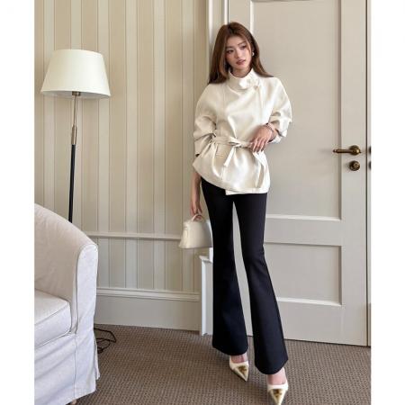 秋冬新款设计显瘦大长腿女微喇裤保暖不臃肿长裤气质百搭