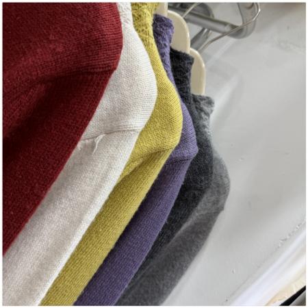 韩版钩花镂空半开立领长袖针织女冬新款洋气别致打底毛衣上衣