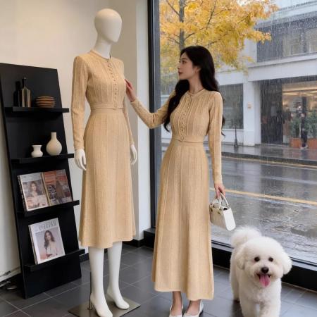 优雅小香风套装女秋冬季高级感洋气针织半身裙收腰显瘦两件套