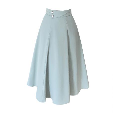 LN76414#秋装高腰半身裙女a字中长款遮胯大摆显瘦法式复古长裙女