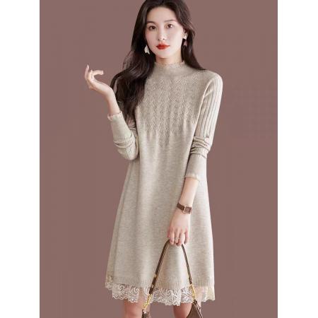 FA52521# 毛衣裙女中长...