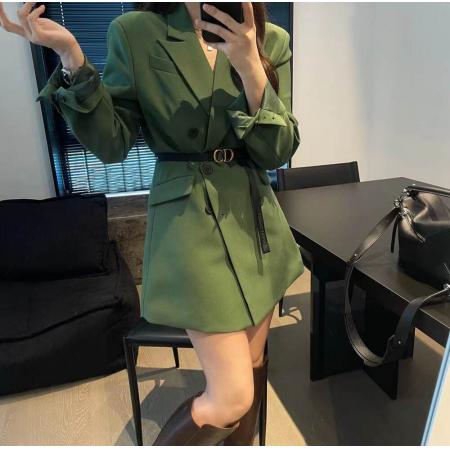 FA52530# 新款春秋西装双排扣收腰高级感韩版通勤气质西服  服裝批發女裝批發服飾貨源