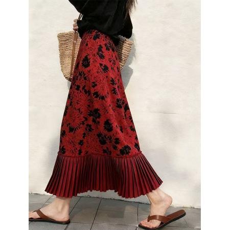 FA52545# 新款百搭秋冬季显瘦风松弛感大方得体文艺气质经典复古半身裙  服裝批發女裝批發服飾貨源