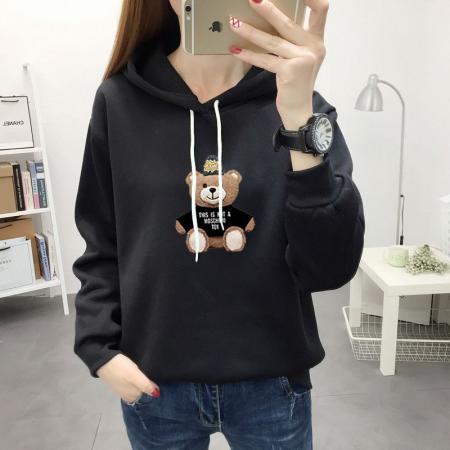 FA52569# 韩版好质量抗起球秋冬新款加绒加厚宽松连帽卫衣女  服裝批發女裝批發服飾貨源