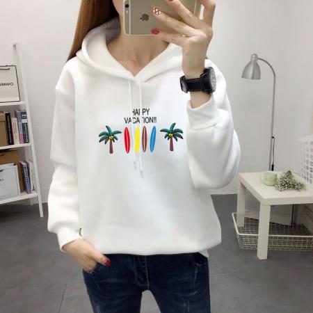 FA52570# 韩版好质量抗起球秋冬新款加绒加厚宽松连帽卫衣女  服裝批發女裝批發服飾貨源