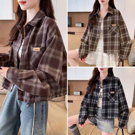 FA52572# 时尚洋气格纹...