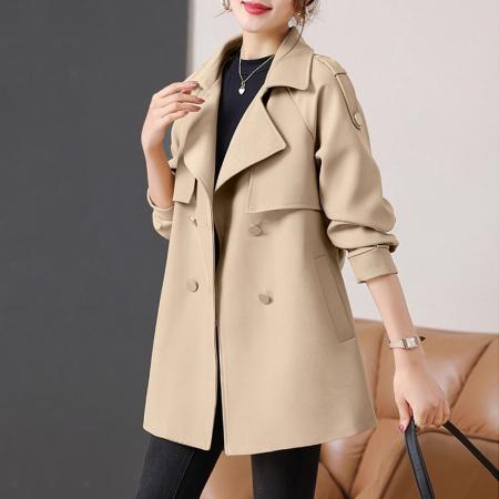 FA52578# 风衣女士装春秋冬新款今年流行高端小个子西装中长外套大衣  服裝批發女裝批發服飾貨源