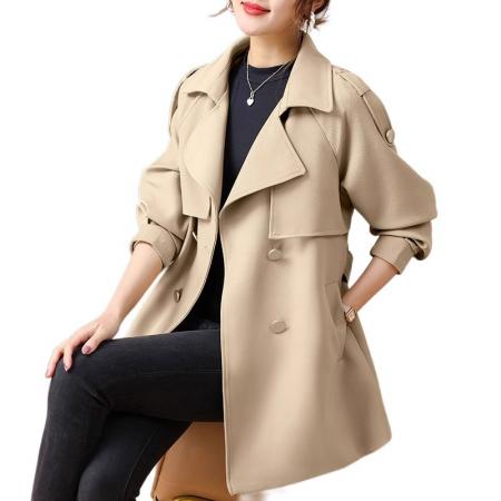 FA52578# 风衣女士装春秋冬新款今年流行高端小个子西装中长外套大衣  服裝批發女裝批發服飾貨源