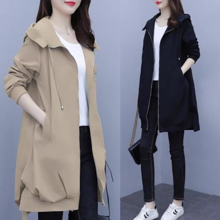 FA52580# 大码女装外套200斤显瘦新款潮胖mm春秋风衣休闲时尚秋装洋气  服裝批發女裝批發服飾貨源