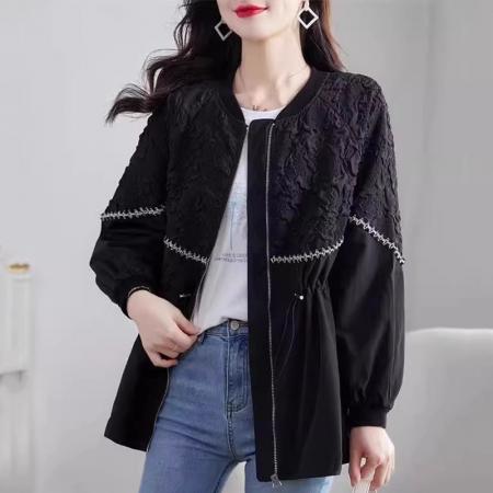 FA52584# 秋装洋气休闲收腰外套女小个子春秋新款流行好看大码宽松风衣  服裝批發女裝批發服飾貨源