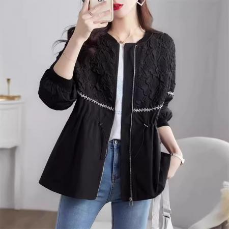 FA52584# 秋装洋气休闲收腰外套女小个子春秋新款流行好看大码宽松风衣  服裝批發女裝批發服飾貨源