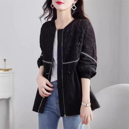 FA52584# 秋装洋气休闲收腰外套女小个子春秋新款流行好看大码宽松风衣  服裝批發女裝批發服飾貨源