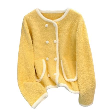 FA52599# 法式小香风外套女秋冬新款韩版双排扣针织毛衣打底衫  服裝批發女裝批發服飾貨源