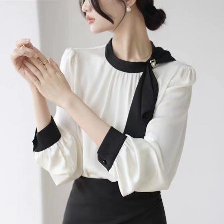 FA52603# 法式温柔领口...