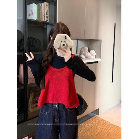 FA52617# 大码韩系针织吊带显瘦时尚小背心毛衣女  服裝批發女裝批發服飾貨源