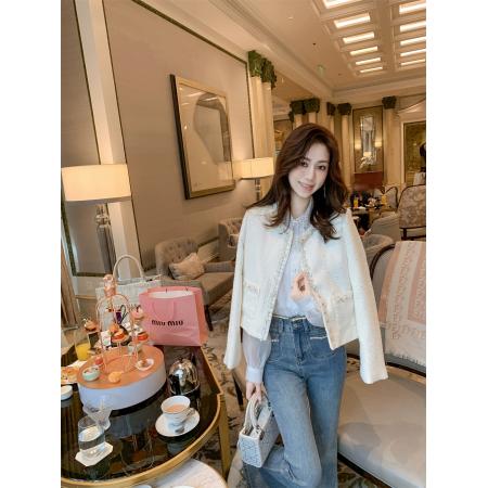 FA52648# 鱼兔子的兔子亮钻百搭春秋新款小香风外套女今年流行的短款外套  服裝批發女裝批發服飾貨源