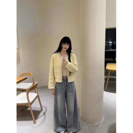 FA52648# 鱼兔子的兔子亮钻百搭春秋新款小香风外套女今年流行的短款外套  服裝批發女裝批發服飾貨源