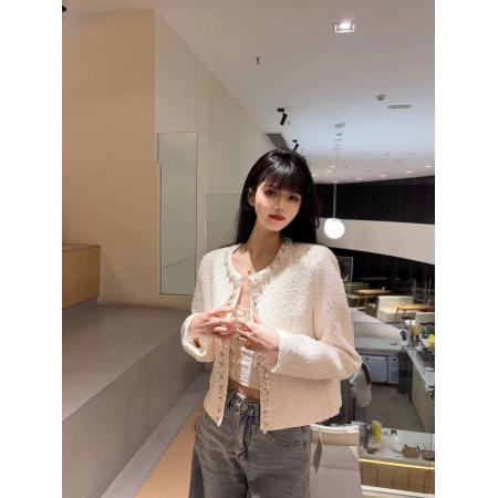 FA52648# 鱼兔子的兔子亮钻百搭春秋新款小香风外套女今年流行的短款外套  服裝批發女裝批發服飾貨源
