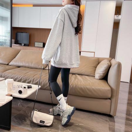 纯棉华棉复合春秋薄款刺绣大码连帽卫衣  服裝批發女裝批發服飾貨源