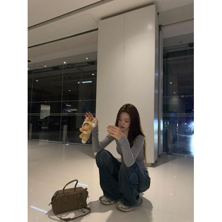 FA52657# 美式复古辣妹烫钻牛仔裤子女春季重工满天星高腰宽松阔腿长裤  服裝批發女裝批發服飾貨源