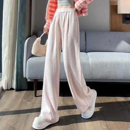 FA52663# 糯米裤子女春秋新款高级垂感直筒宽松慵懒休闲显瘦阔腿裤  服裝批發女裝批發服飾貨源